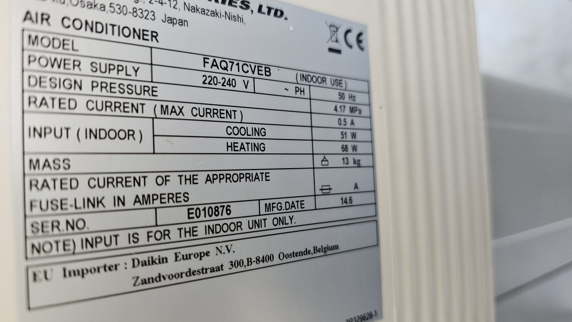 Daikin RZQG71 FAQ71 24ка перфектно работещ инверторен климатик