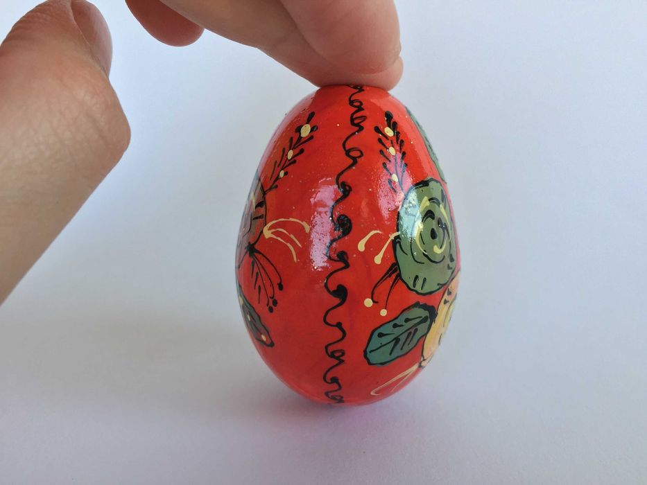 Великденско яйце, дървено №9 -  рози 2