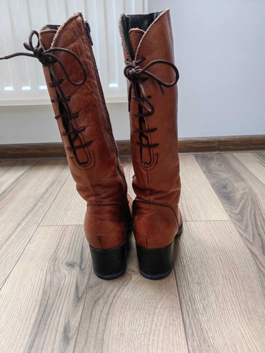 Cizme piele maro femei