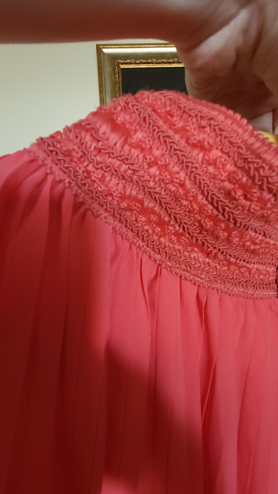 Fustă-pantalon plisată roz somon