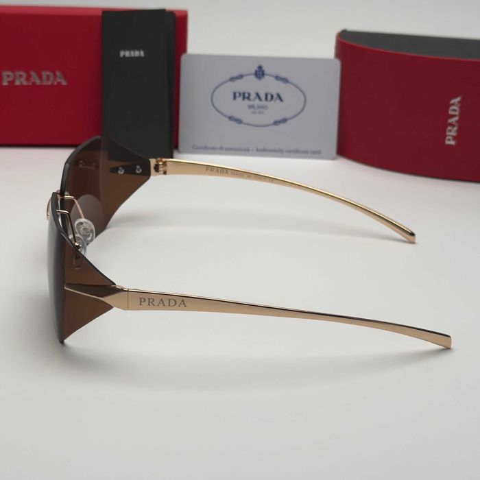 Слънчеви очила Prada Rimless нови, черно и кафяво Без рамка UV400 CE