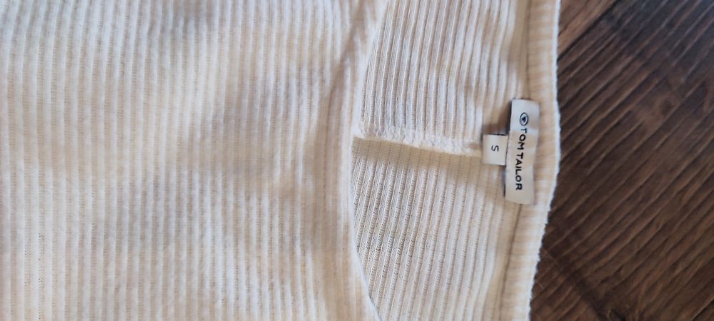 Bluza alb-unt nouă, Tom TAILOR, nepurtata, marimea L