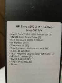 Ноутбук HP ENVY X360, 14" FHD IPS Touch, Intel Core i5-1335U, 512GB