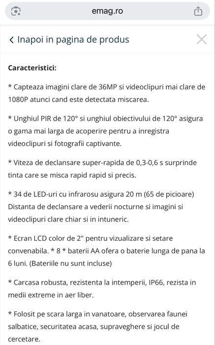 Camera inregistrare video vanatoare  padurar