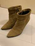Botine cu toc piele naturala intoarsa 37