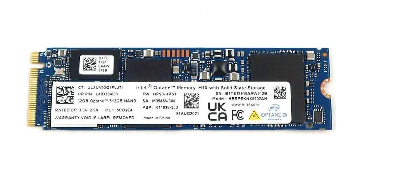 Нов SSD Диск HP Intel Optane 32GB + 512GB SSD NVMe 2280