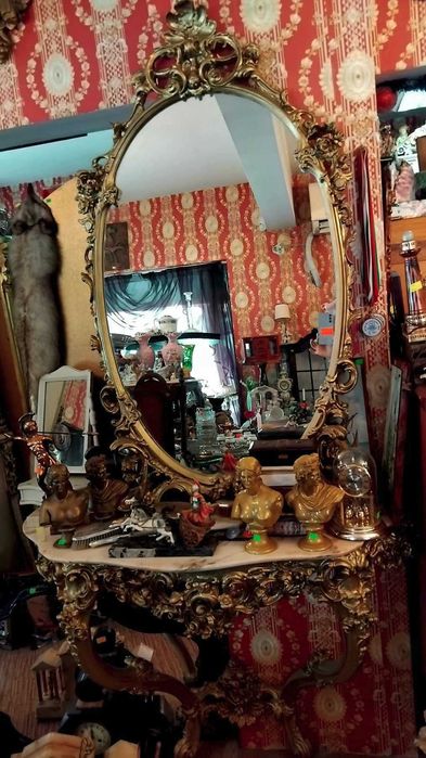 Тоалетка с огледало - мрамор и кристал