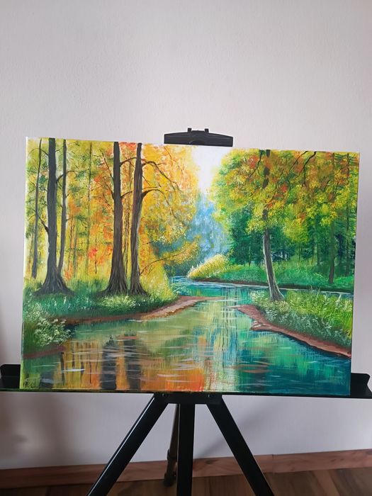 "Autumn River"- oil painting on canva