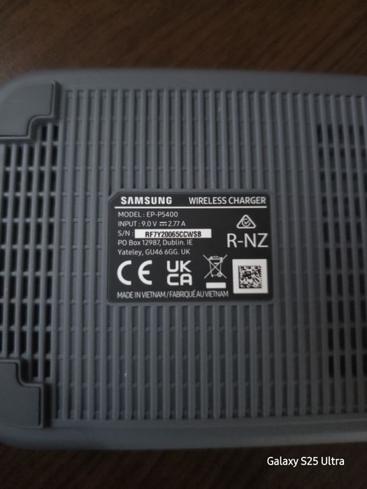 Безжично зарядно устройство Samsung Wireless Charger Duo Pad 15W, чере