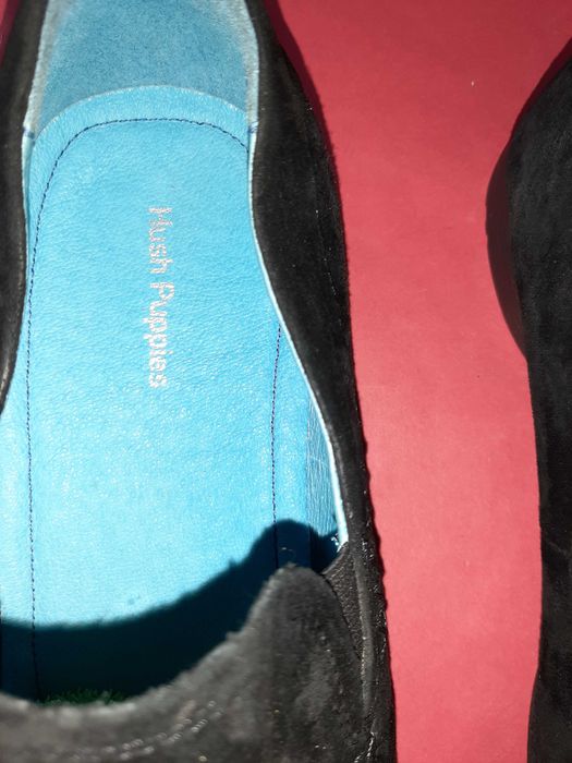 Английски Черни Мокасини от Велур 'Hush Puppies'-No:45