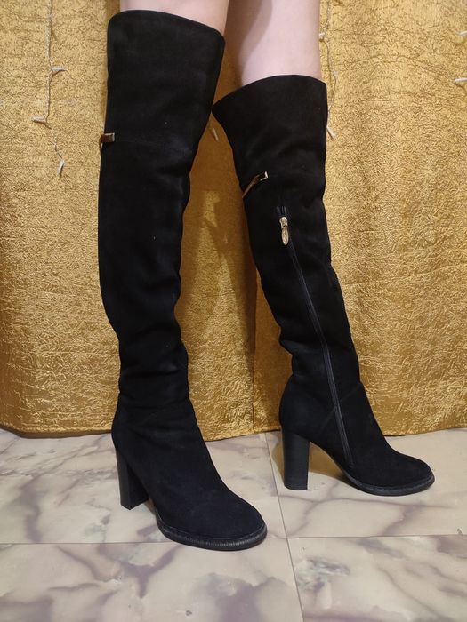 Сапоги замшеаые женские