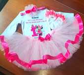 Set Aniversar Fustita Tutu body Tricou Personalizat rochita Aniversara