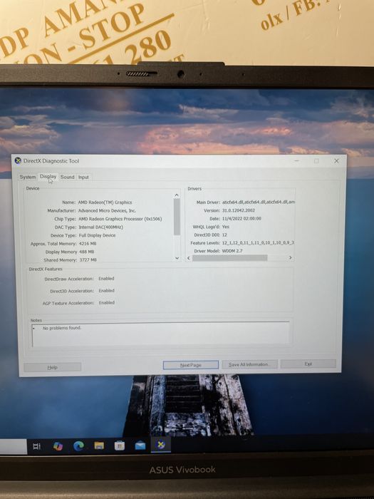 NDP Amanet Braila Laptop Asus Vivobook (44623)