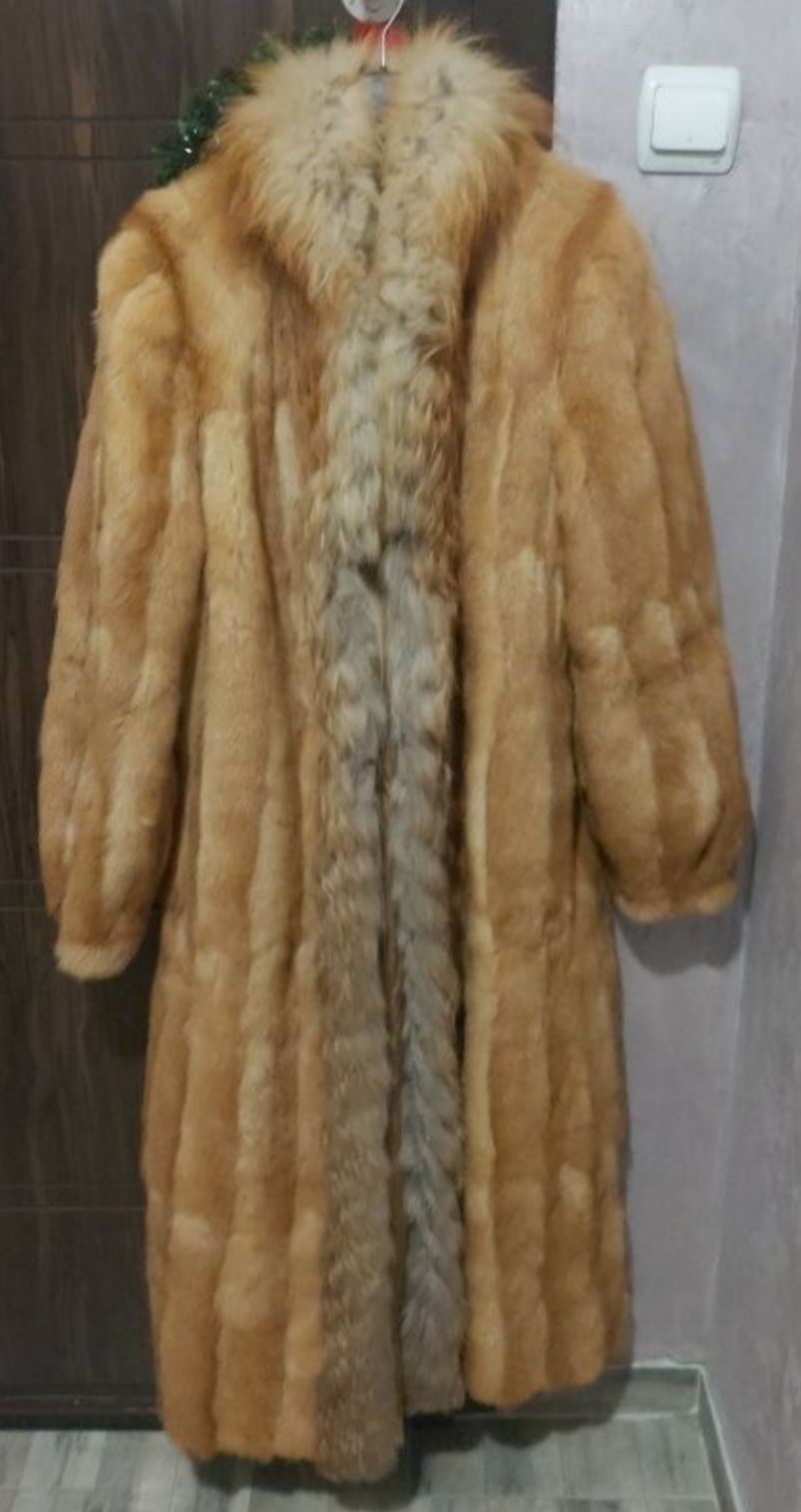 Дълго палто от лисица размер M/L