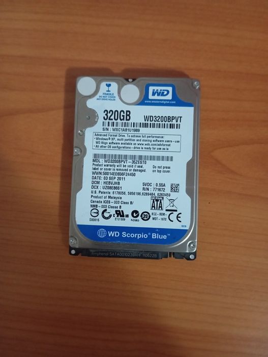 HDD 320GB merge pe laptop și  PlayStation