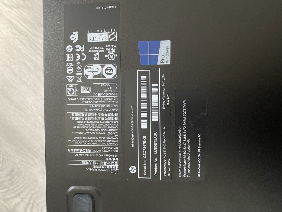 SH HP ProDesk 400 G4 SFF, Quad Core i5-7500, 16 GB RAM