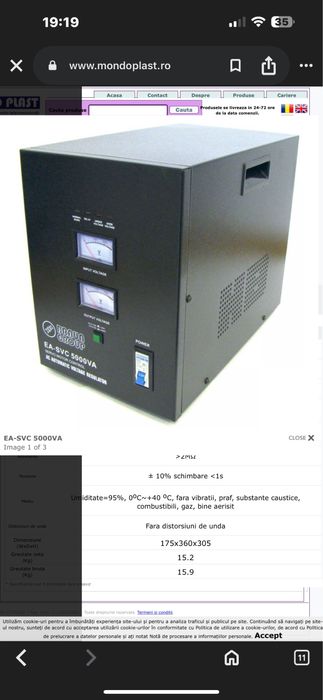 Stabilizator de tensiune cu servomotor Braun Group EA-SVC 5000VA