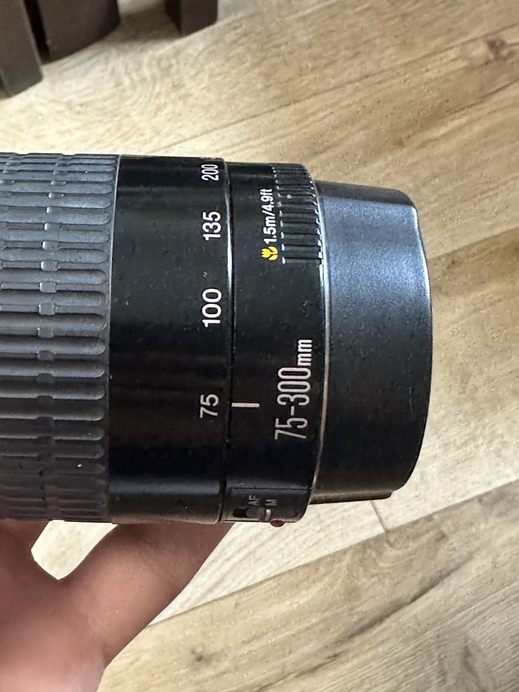 Canon EF 75-300mm USM Teleobiectiv Zoom DSLR + Filtru Hama