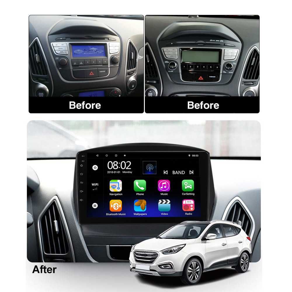 Навигация Двоен дин Мултимедия за Hyundai Tucson IX35 Android Хюндай