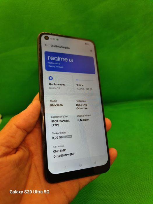 Realmi 10 sotiladi 128/8+8Gb
