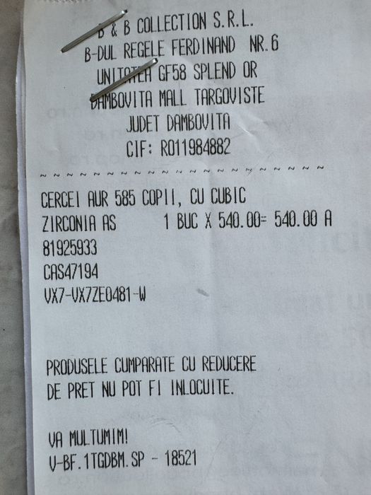 Cercei aur alb Splend'or