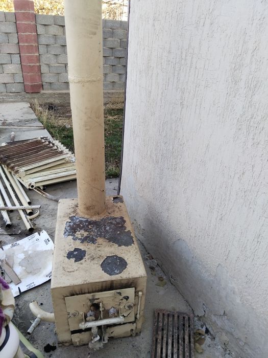 Печь газовая батарейка трубаларымен