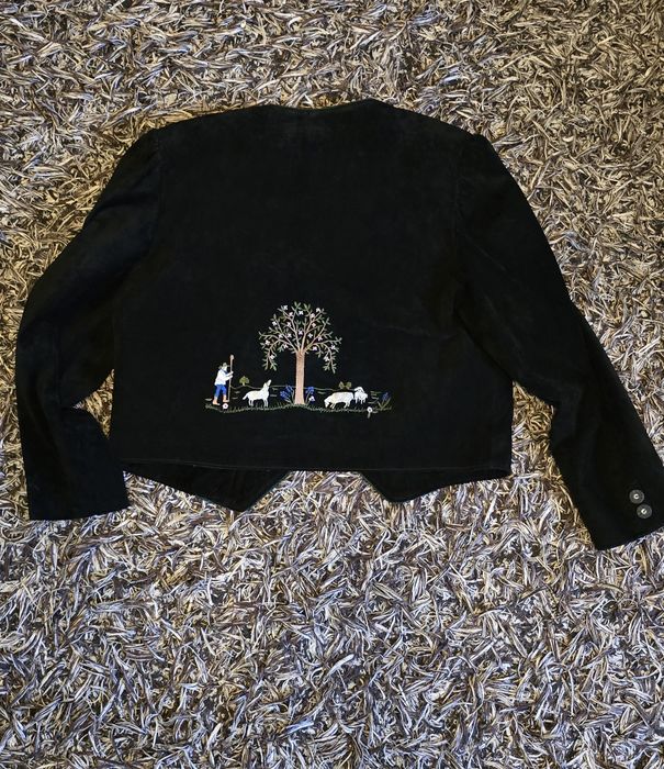 Jachetă/ sacou vintage( anii '80) din piele intoarsa