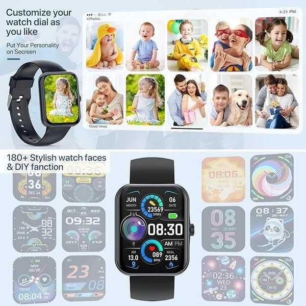 Ceas inteligent pentru femei, monitor de fitness 1.83 inch,