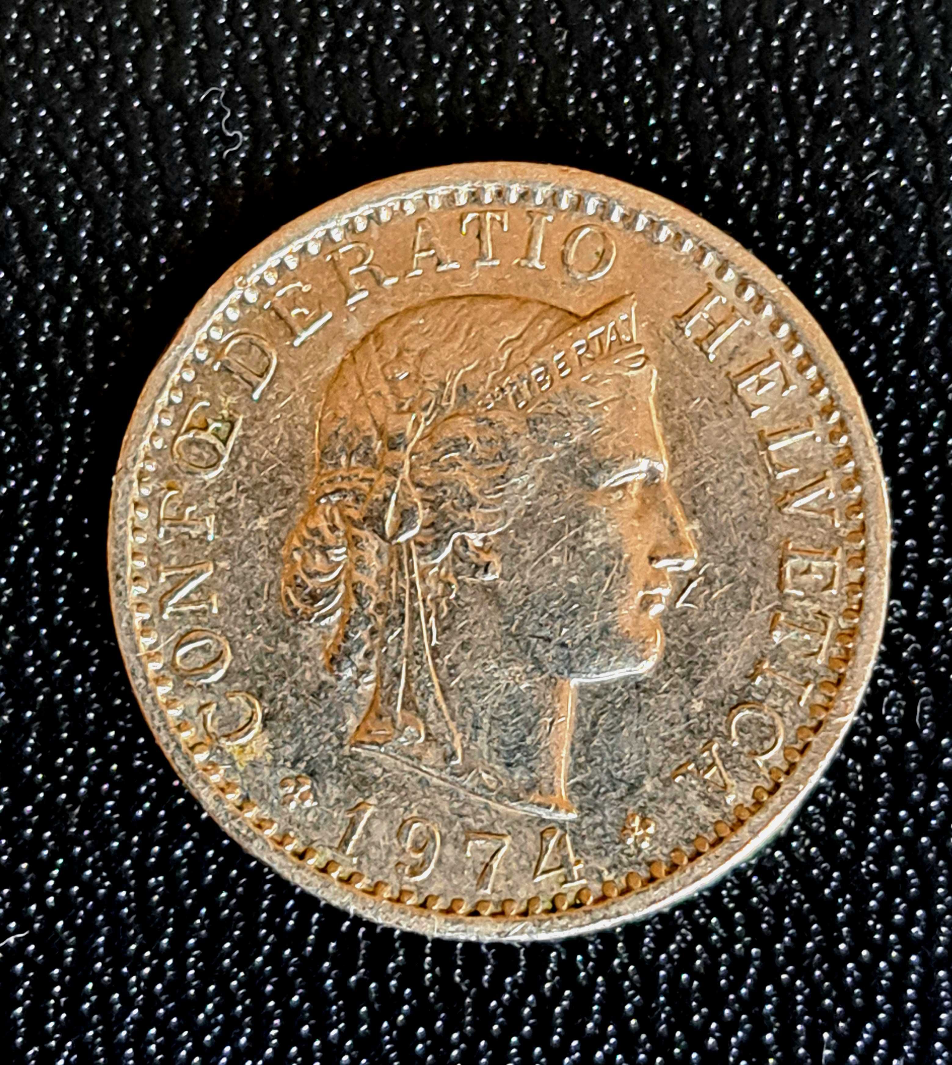 Moneda 20 rappen 1974 Elveția.