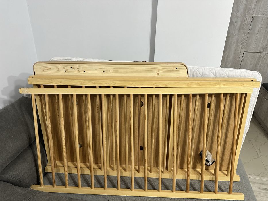 Patut copii de lemn si saltea inclusa