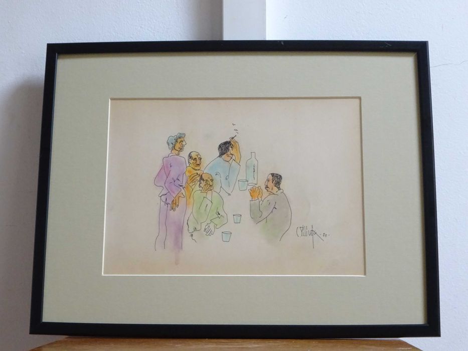 Tablou Constantin Piliuta ‘La bar’ | tus si culoare