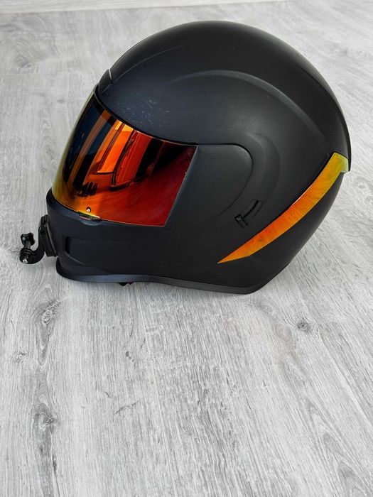 Casca Icon Airform Rubatone Negru Mat + viziera Iridium Rosu - M/L