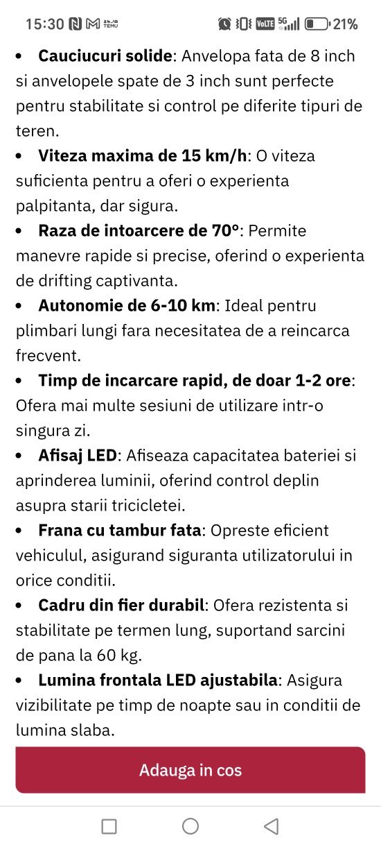 Tricicleta electrica