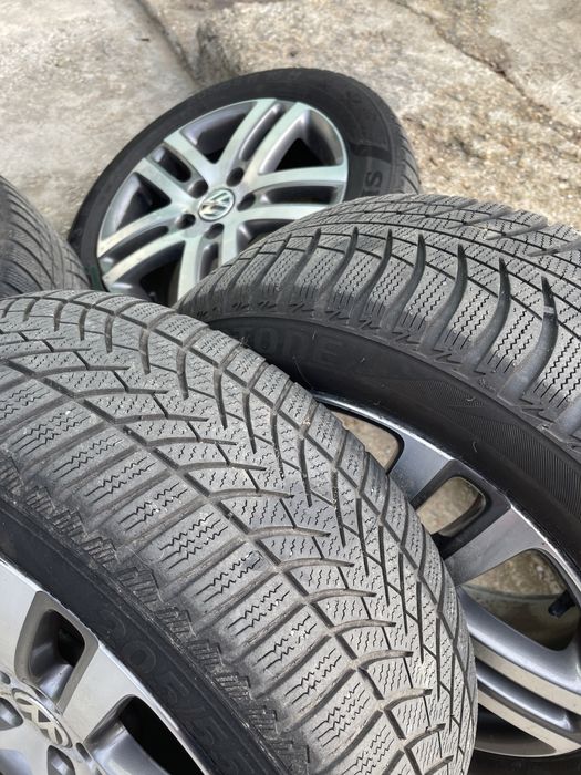Jante aliaj cauciucuri/anvelope iarna 205/55/16 5x112 vw golf caddy