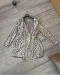 Rochie H&M , marime XL , argintie , paiete , Rochie Miss ord , neagra