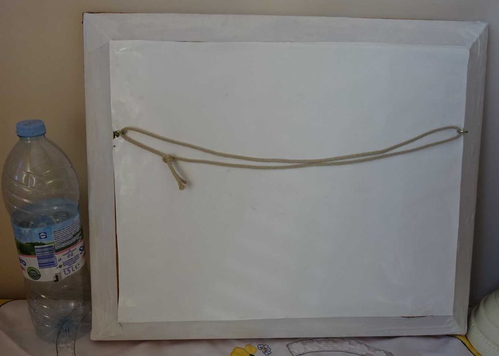 Гоблен,  „Воденицата “, със стъкло, дебел вълнен конец.