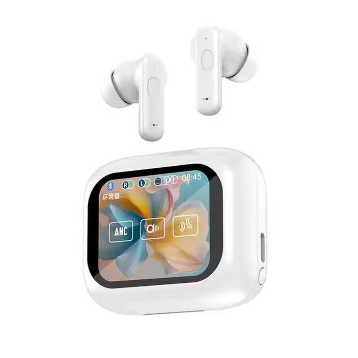 Casti wireless cu Ecran LCD ANC LY30 Alb