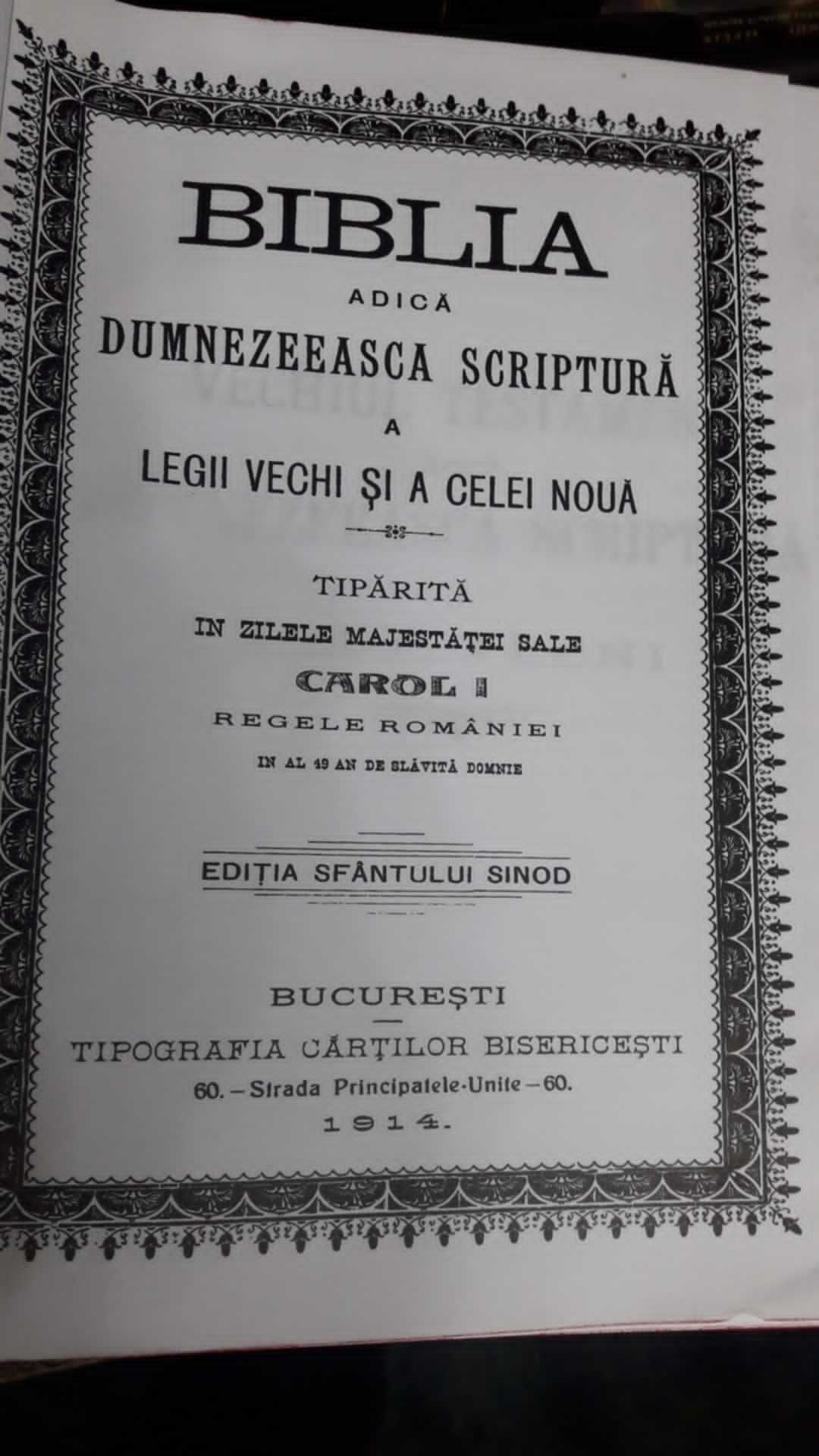 Biblia sau sfanta scriptura 1914