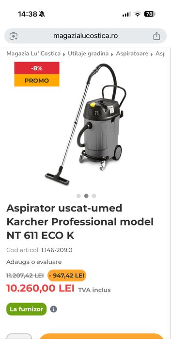 OCAZIEEE!!! Aspirator industrial Karcher NT 611 Eco K