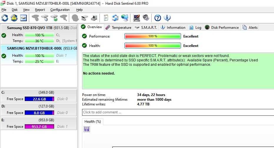 SSD 1TB Samsung m2 NVMe PM981A-  100% sanatate si 99 de zile folosit