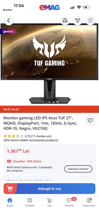 Monitor Asus 165Hz 27’ + monitor samsung 4k 32’ 60-70Hz
