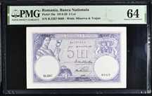 5 lei 1928 PNG64 UNC bancnota gradata