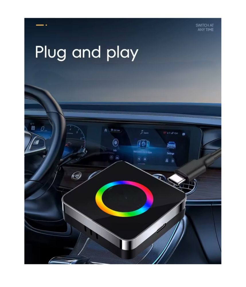 Adaptor wireless CarPlay & Android Auto, Youtube 4GB+64GB