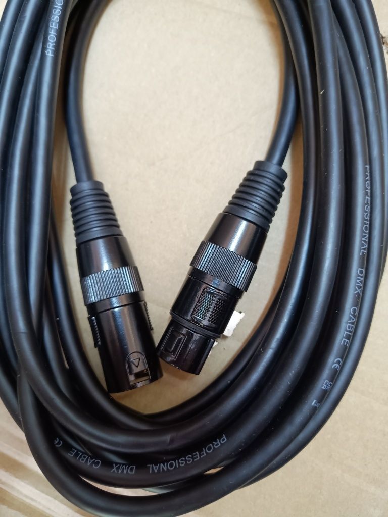 Cablu lumini profesional DMX pro Snake 110ohm 1m mufa XLR 3 pini aurii