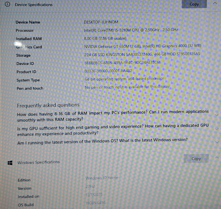 Laptop Dell 17.3''-7720, i5-3210M 2.5Ghz, 8GB ,740GB,GeForce GT650 2GB