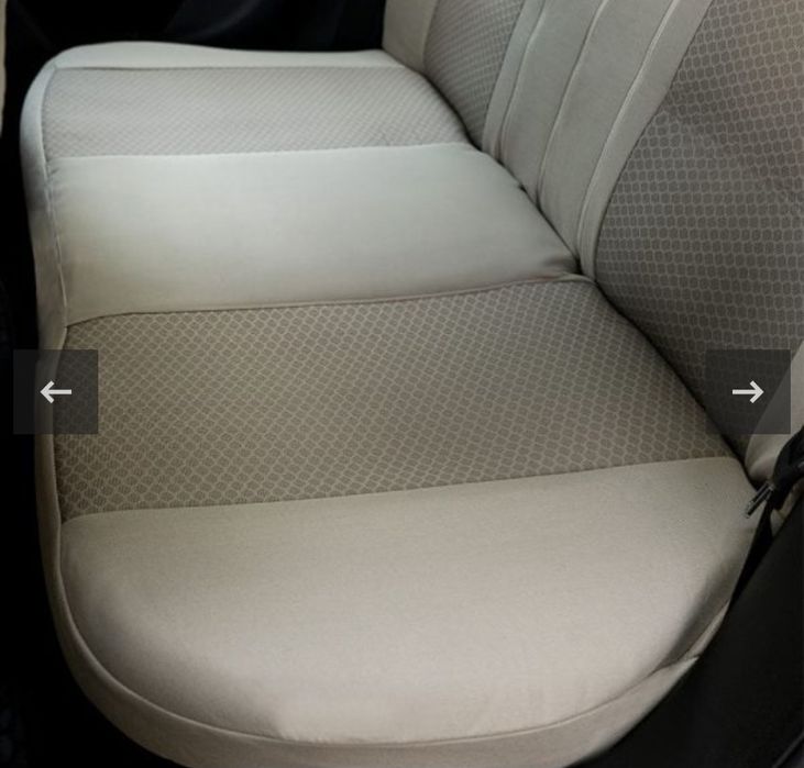 Huse auto crem tapițerie cu inserție de piele