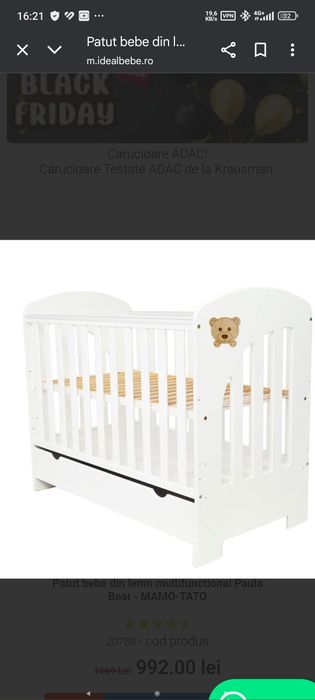 Vând pătuț bebeluși