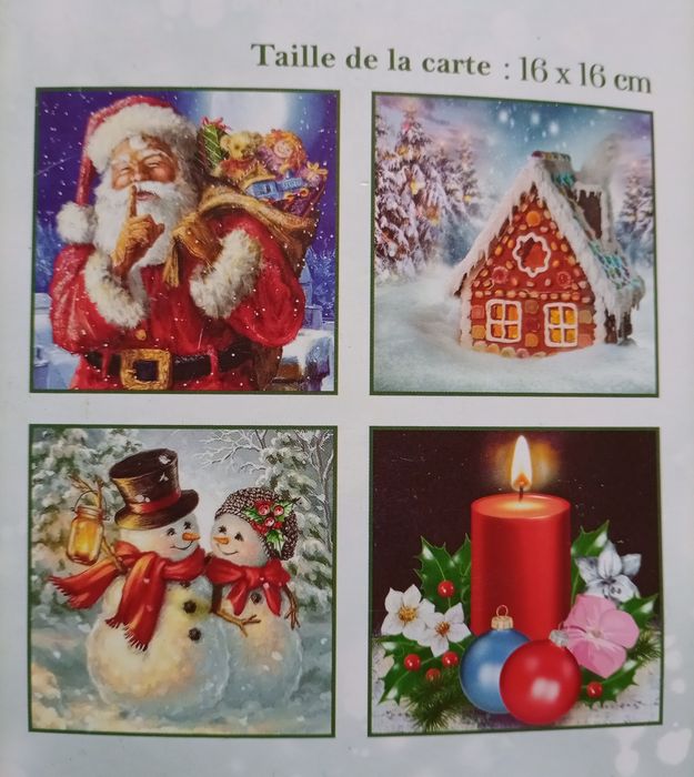 Направи си сам Коледни диамантени картички - 4 броя