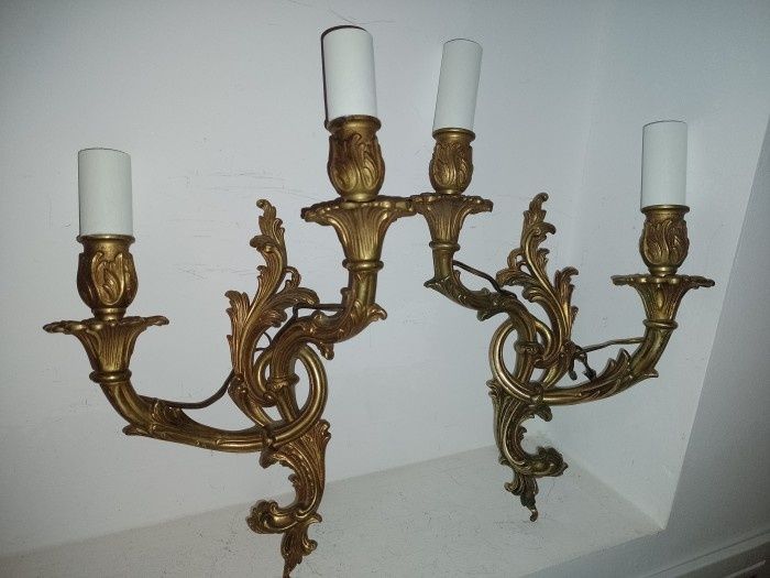 Pereche aplice din bronz,superbe obiecte decor