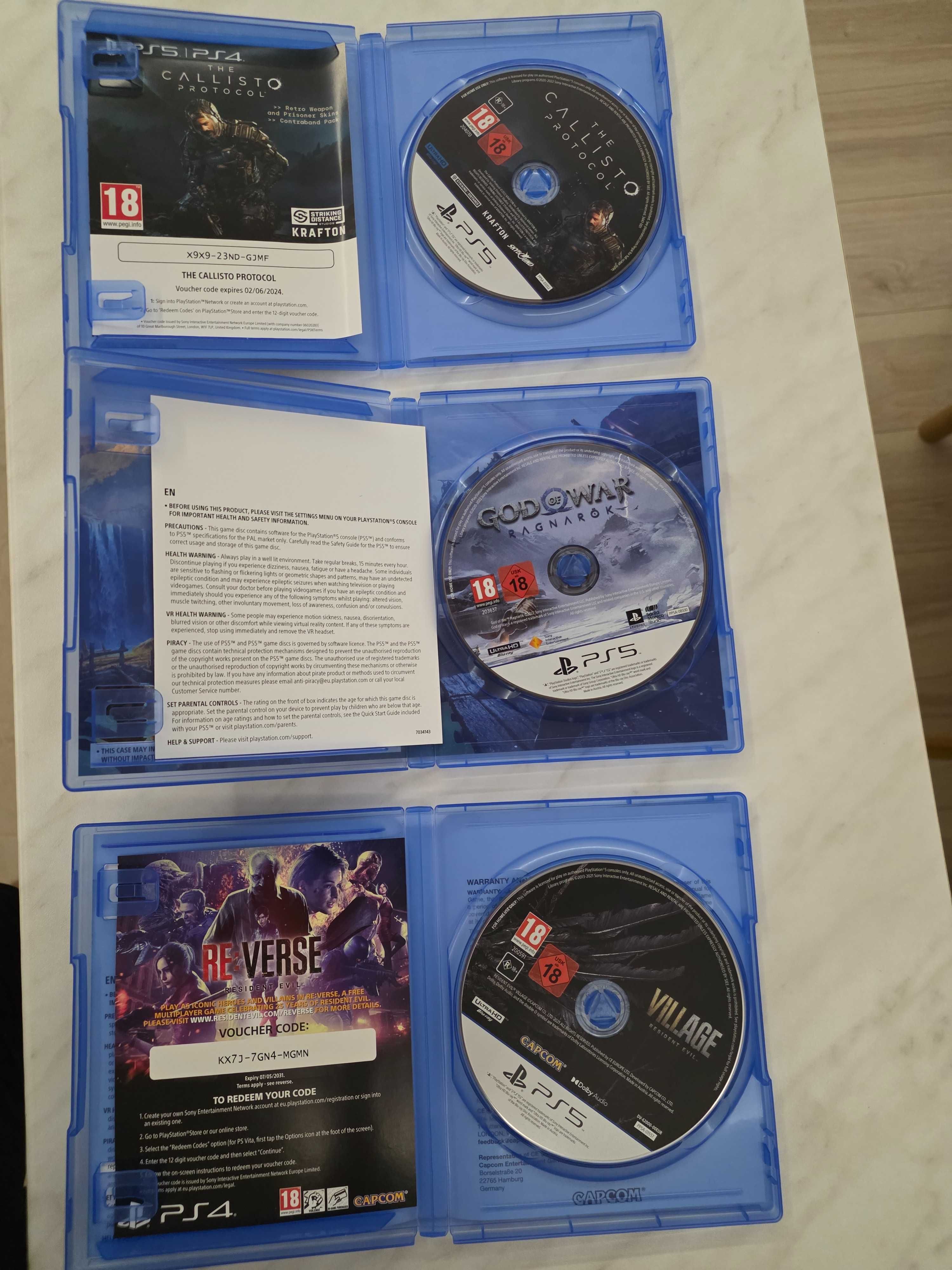 PS5 Игри God Of War Ragnarok, Resident evil VIllage, Calisto protocol